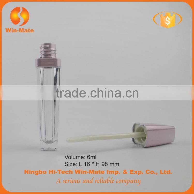 Fashionable style electroplate light purple cap empty acrylic cosmetic lip gloss tube