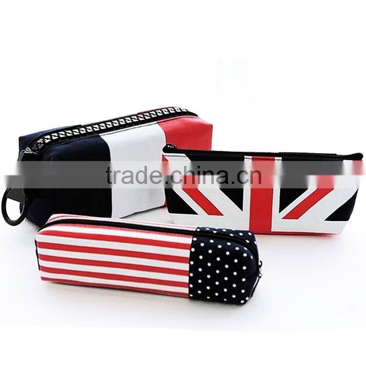 France flag printing canvas rectangle pencil case