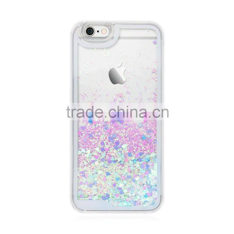 Bling Sparkle Glitter Heart Liquid Quicksand TPU Phone Case For iPhone 6s 6 Plus