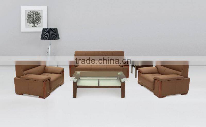 Modern design office sectional genuine leather sofa 1+3 seats OEM factory in China