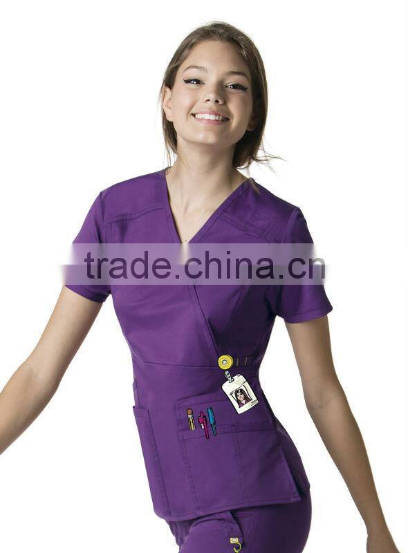 Fashion Scrubs for women/Medical Crossover Scrub Top