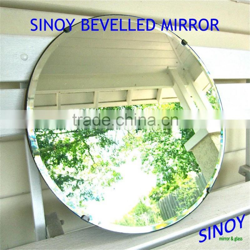 Qingdao factory round plain mirror with an extra wide bevelled edge