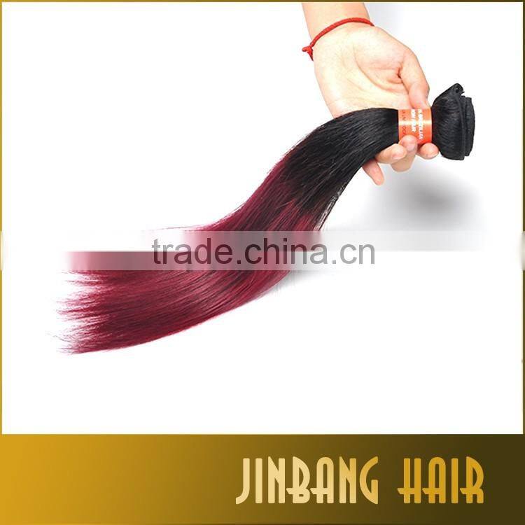 1B/Burgundy Brazilian Straight Hair 3 Bundles Two Tone 1B/Bug Human Hair Extenisons Ombre Brazilian Hair