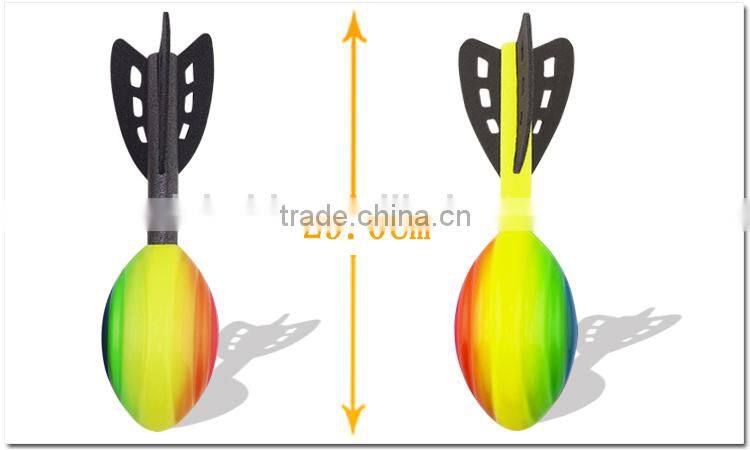 outdoor sports pu soft toy rocket with hard tail