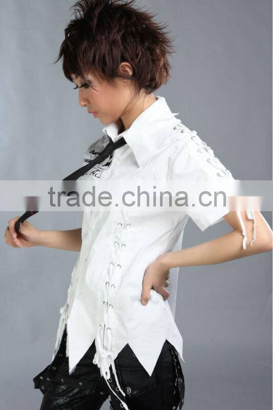 GLP PUNK Britpop interesting skeletons heat press shirt with tie 71247