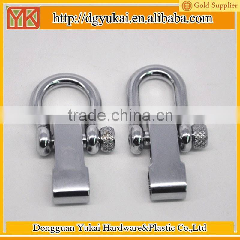 Yukai Silver zinc alloy shackle with 4 holes for paracord bracelet