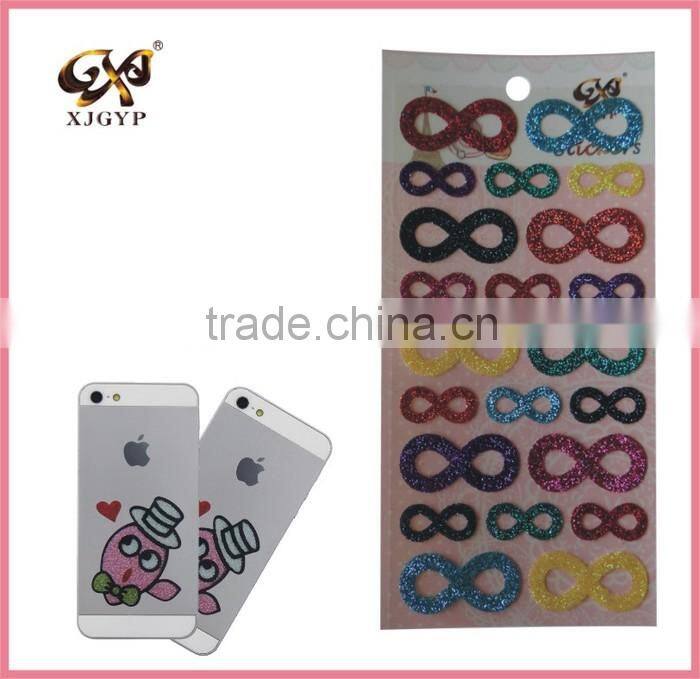 glitter car sticker/glitter pvc stickers/heart glitter sticker