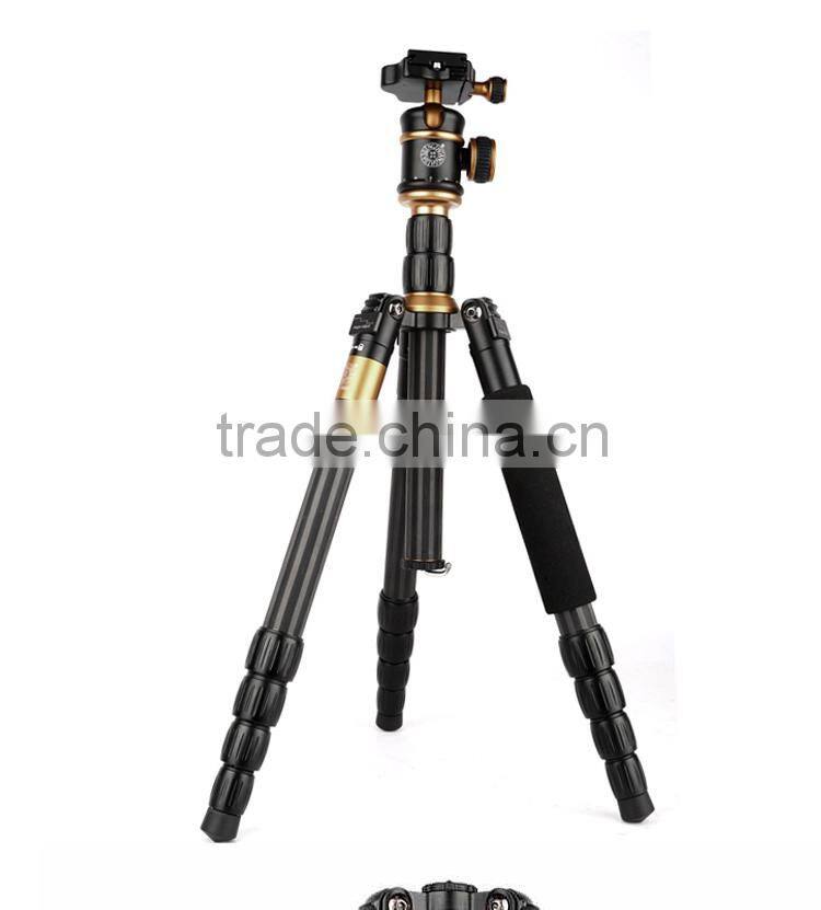 Q888C beike Qingzhuang lightweight carbon fiber camera tripod recommend tv joint stand w tripod bag quick release plate mount