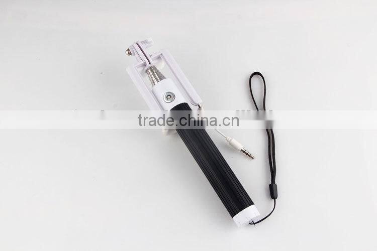 Cheapest wired selfie stick, smart phone holding wired monopod with shutter button, high quality monopod selfie stick