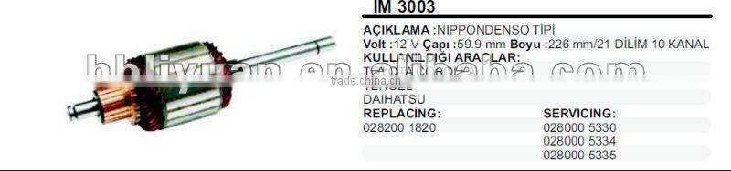 DENSO IM3003 Starter Armature