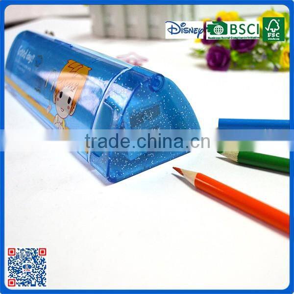 Cheap transparent plastic pencil box with oem logo for children