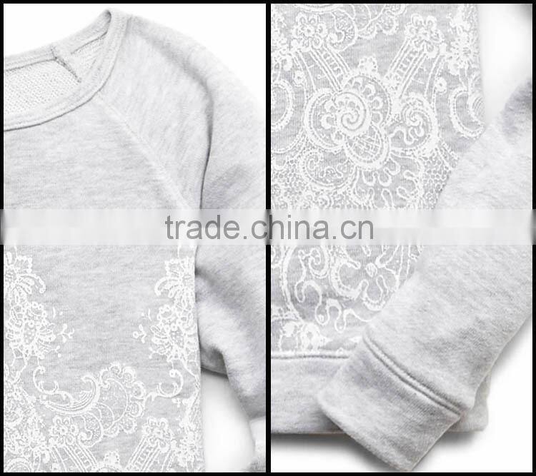 Cotton childrens long sleeve sweat shirt or sudaderas with round neck accept OEM