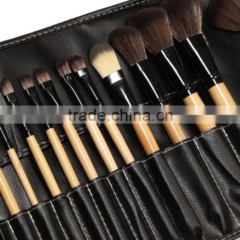 Professional Bridal Eye Lip Powder Face Makeup Brush Set With Leather Bag ,Private Label Cosmetic Makeup