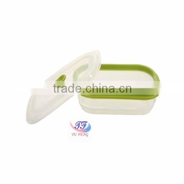 Silicone folding lunch box, Silicone bento lunch box, Collapsible silicone kids lunch box