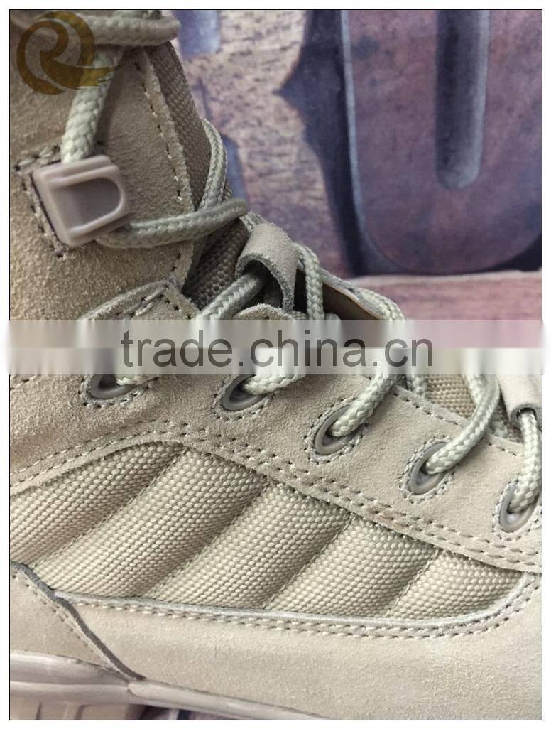 Leather upper rubber boots army military combat boots