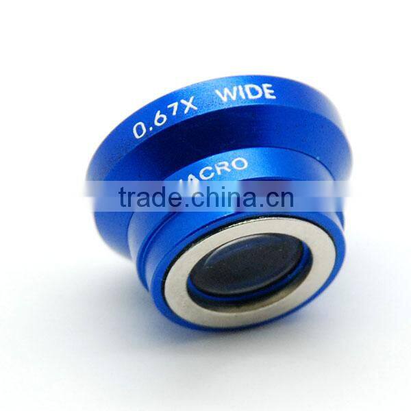 3 in 1 Universal Clip Mobile Phone Lens for iphone Samsung HTC wide angle +macro lens