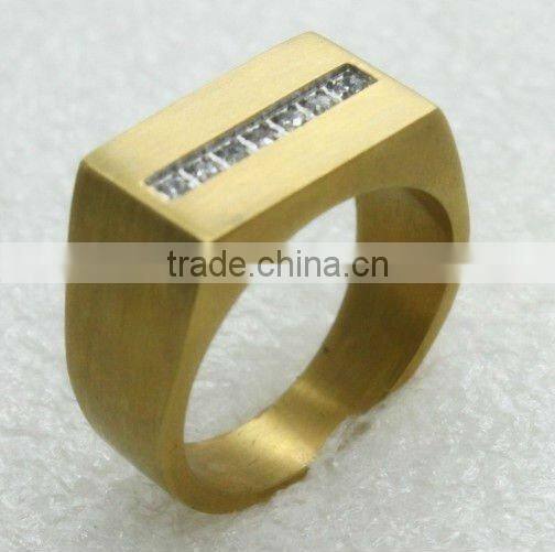 wholesale new design CNC zircon mens gold finger rings