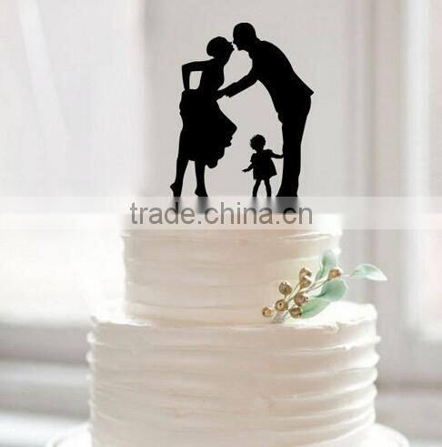 Silhouette Bride and Groom Mr & Mrs Wedding Acrylic Cake Topper Anniversary