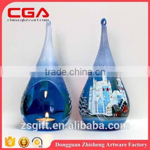 Chinese factory produce colorful fashion glass candle holders for home decoration