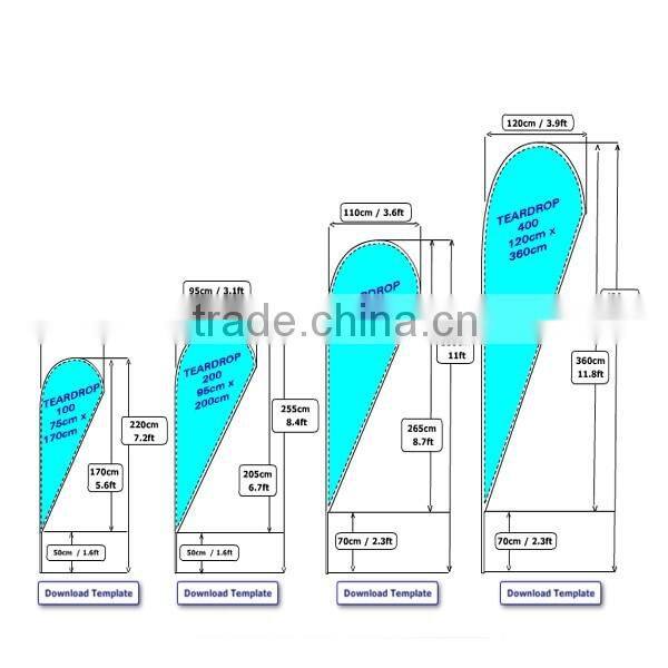 2016 fashion durable beach flag with water base flag pole