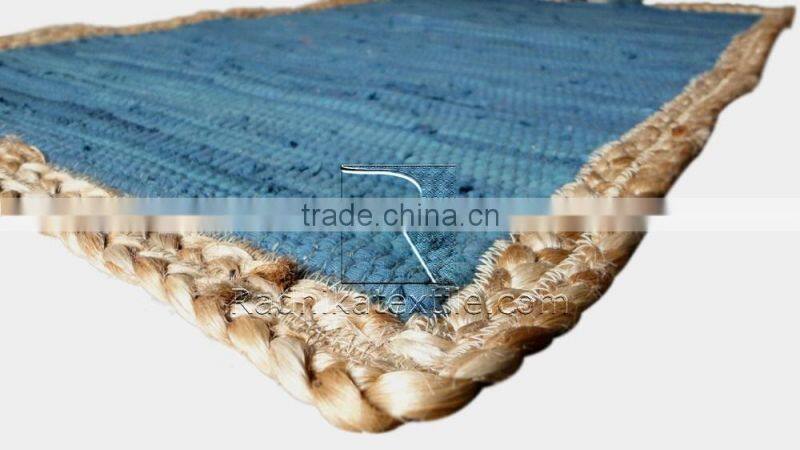 RTHDM-4 Multi Uses Indian Ethnic Cheap Handmade Jaipur Traditional Cotton Jute Material Home Decor Door Mats Manufacturers