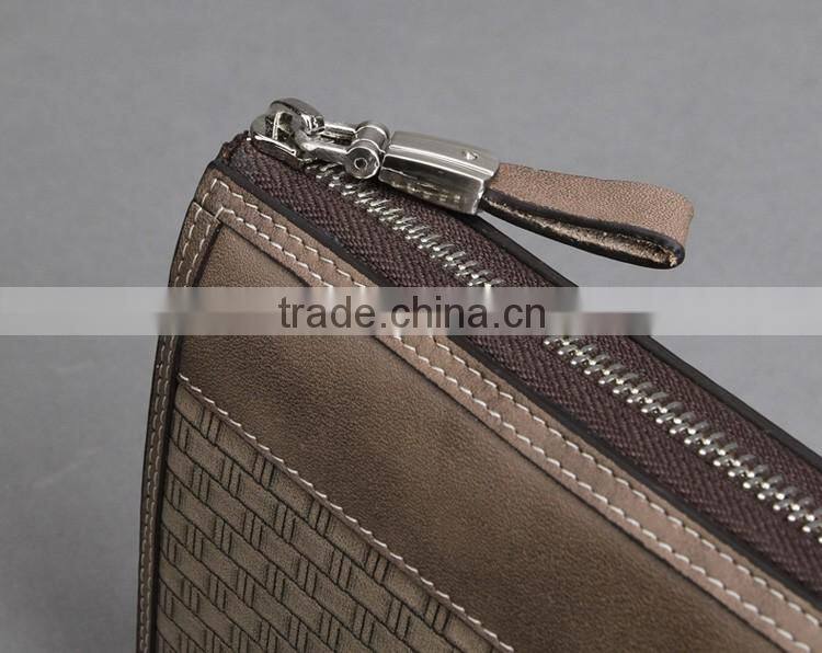 Mens vintage clutch bag and custom pattern leather wallet