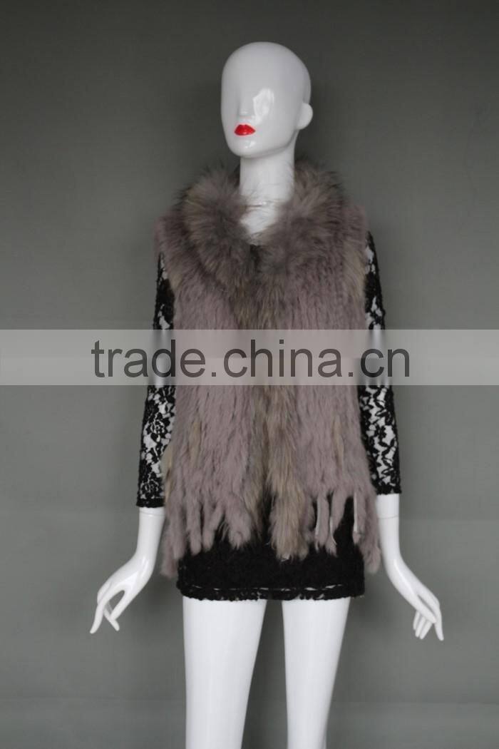 Rabbit Hooded Fur Cape /Shawl with Tassels for ladies