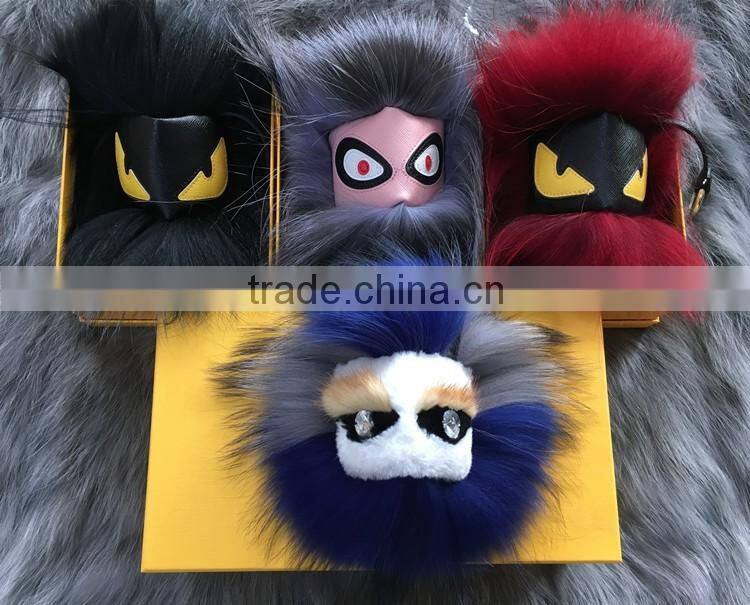 Beautiful Monster raccoon Fur Chain Key,Fashion Fur Keychain for Bag, Car keychain and Keyring