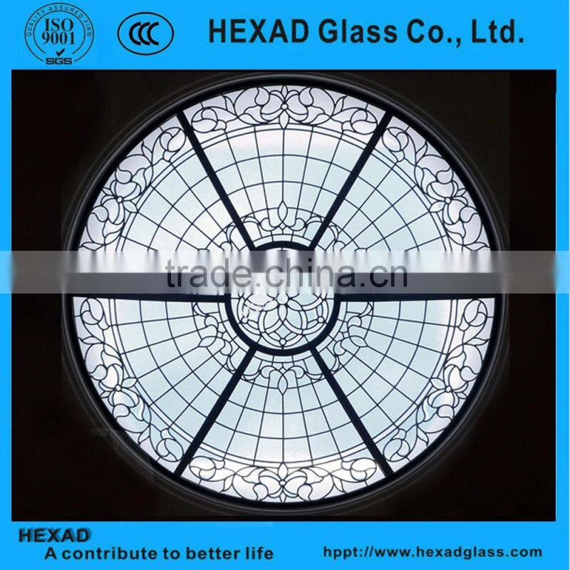 HEXAD GLASS& HEXAD INDUSTRIES//Tiffany Style roof ceiling dome with customized patterns