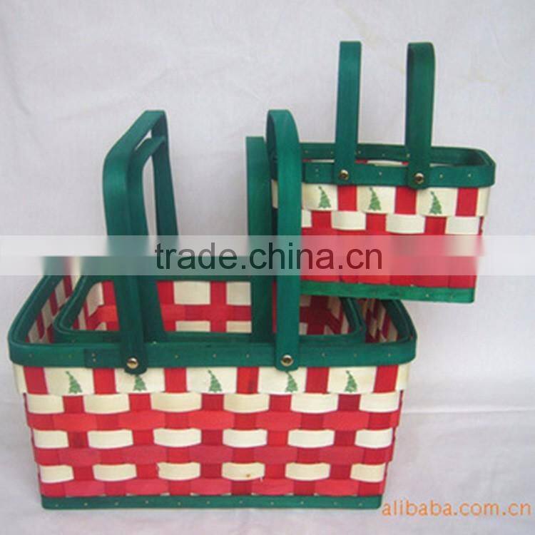 Gift basket for Christmas day decoration with handle