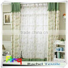 Geomery design white polyester cotton embroidery curtain fabric in livingroom window curtain