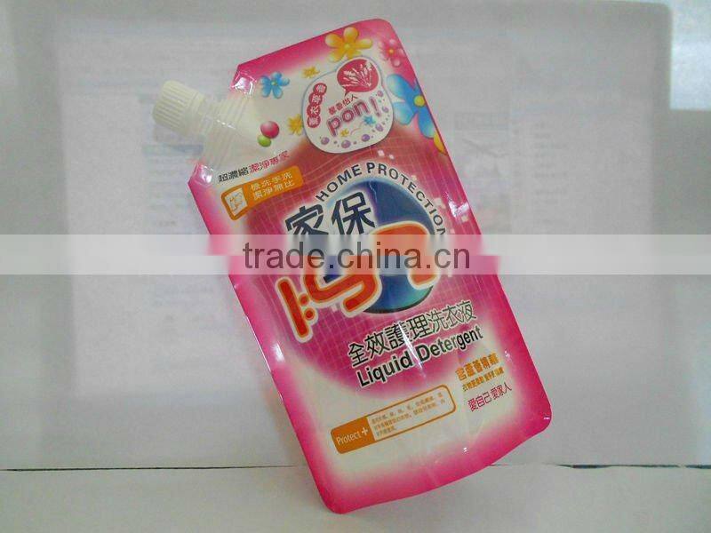 spout packing pouch for liquid soap detergent