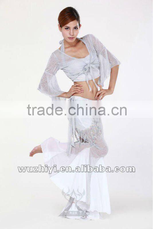 Affordable new hot selling shinning belly capelet | sexy sequin rose belly dance top (SZ006)