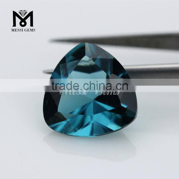 Wuzhou Messigems Custom Trillion 12x12 London Topaz Crystal Stone Design For Dress