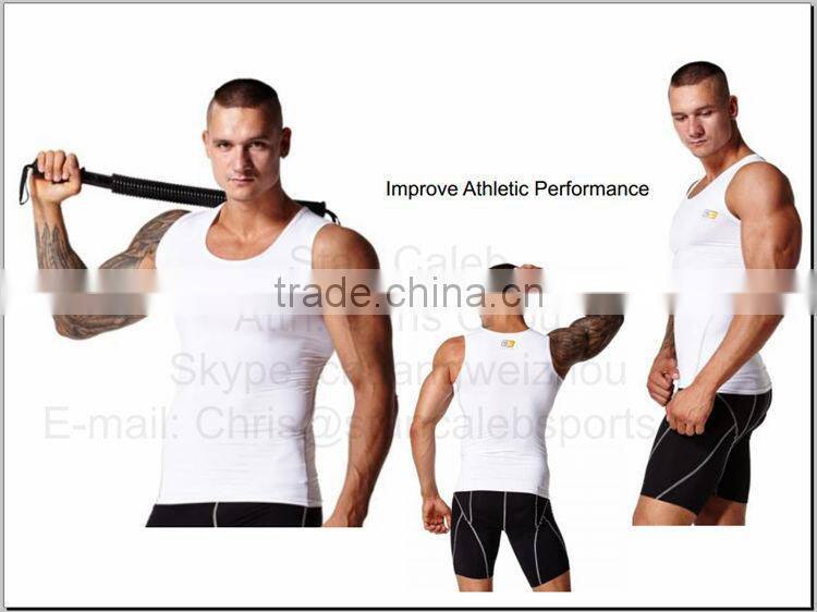 Custom Men's Compression Vest Fitness tights Bodybuilding tights Keeping Fit tights Gym tights Slim fitting Spandex underwear