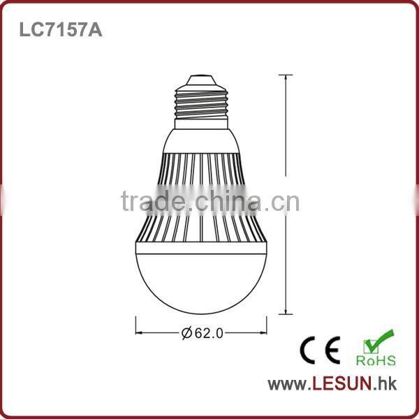 Silver/white 9W E27 led bulb light