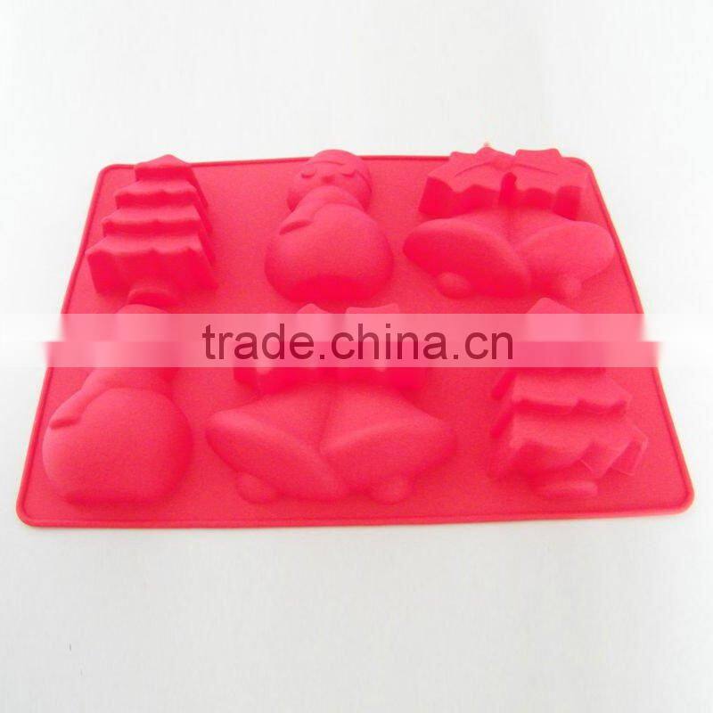 Newest Silicone 6 Cups Cake Mould For Christmas