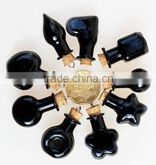 Mini Glass Bottles with Corks and Screw Eye Pins, Glass Jar Vial Charm Pendant with Chains necklaces