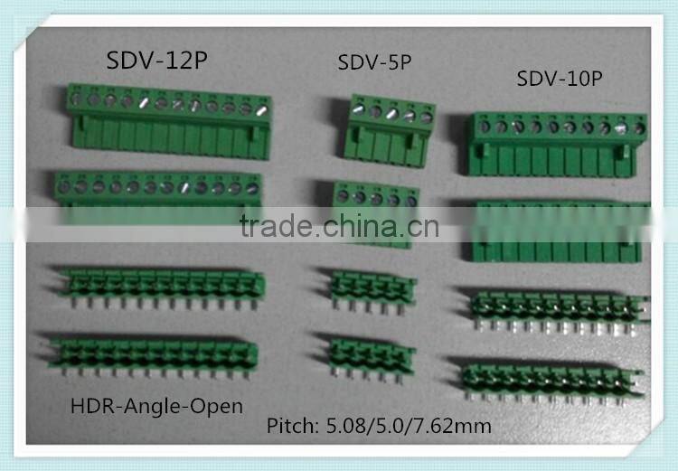 Plug Terminal Block XS2ESDV 300V 15A 5.0/5.08/7.62/3.81/3.5mm Pitch with UL, CE, ISO, SGS,CQC Approved
