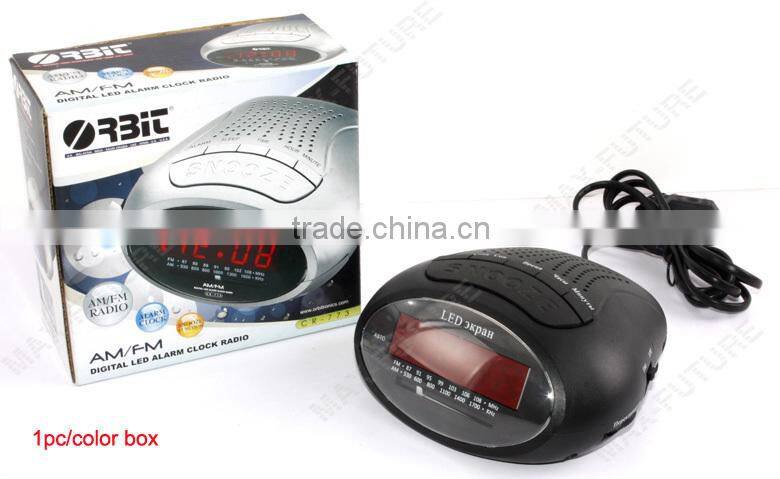 AM/FM Kitchen Clock Radio power operated alarm clock radio with frequency display (F-1751)