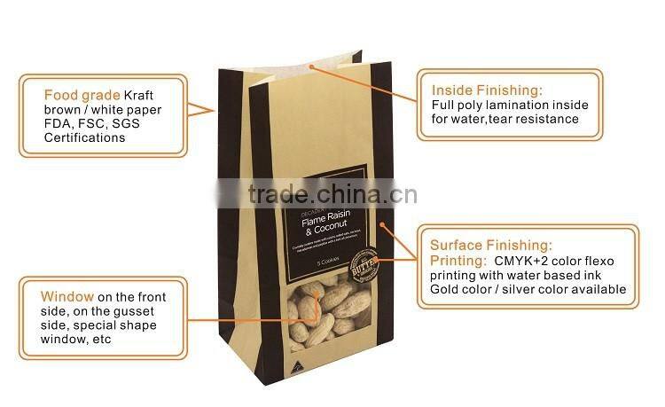 Online shopping Greaseproof fast food paper bag used in noshery or supermarkets