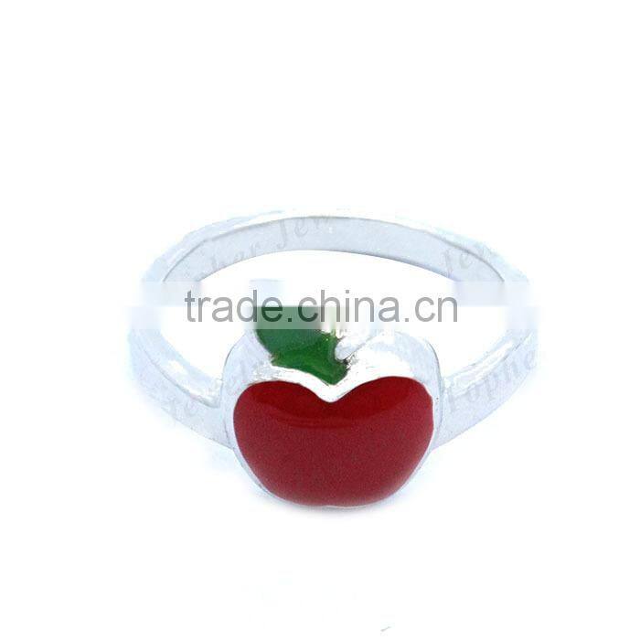 925 Ring Sterling Silver jewelry new fashion 2014 enamel apple ring