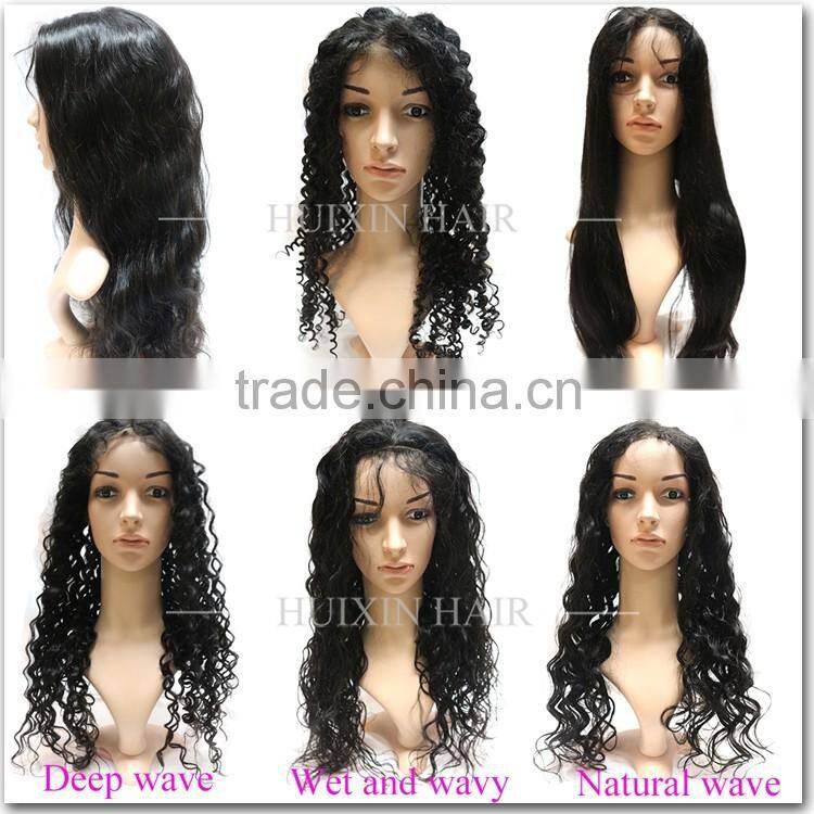 Top 7A grade virgin human hair wig, different hair style full lace human hair wig