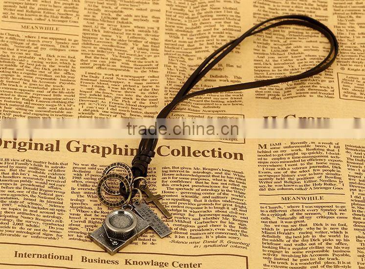 N0013 Retro Camera mens leather necklace fashionable design necklace