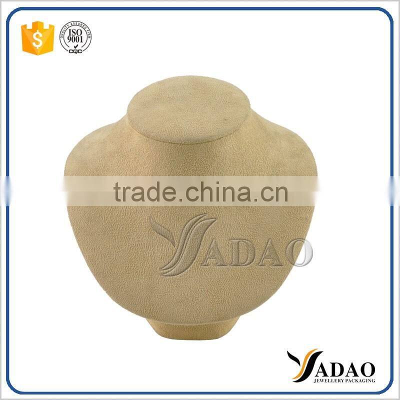 Good quality brown velvet bronze necklace display bust