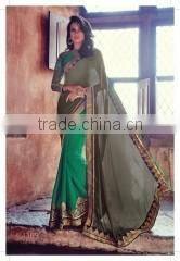 Dominican Dark Red Jacquard Georgette Designer Saree/buy online designer sarees