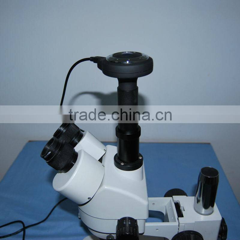 MEM1300FA microscope USB digital camera equipped with a flexible C-mount parfocal adapter and relay lens