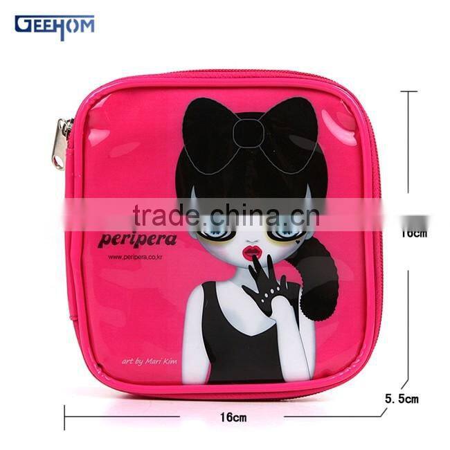 pvc cosmetic bag with zipper ,pvc makeup bag with compartments