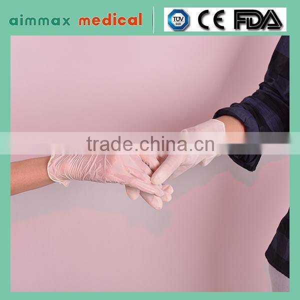 Disposable vinyl powder free latex exam medical gloves CE,ISO, FDA