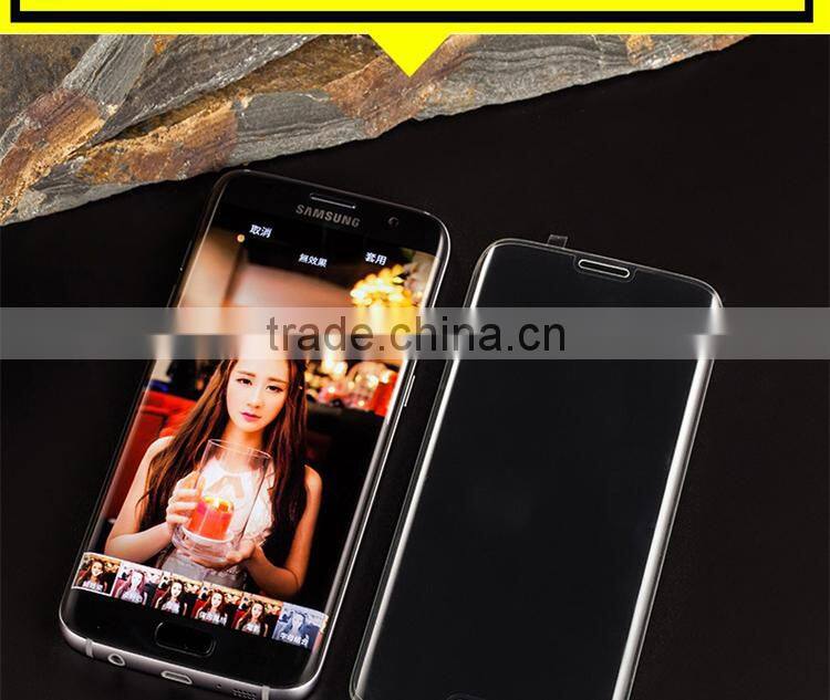 2016 New Full Cover Transparent 3D Curved Glass Screen Protector for Samsung S7